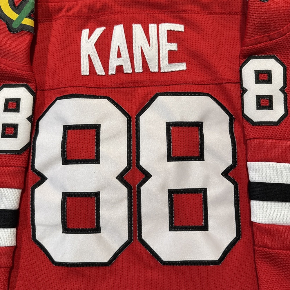 Patrick Kane Chicago Blackhawks Reebok Premier Home Red Jersey Stitch Youth S/M - Picture 7 of 9